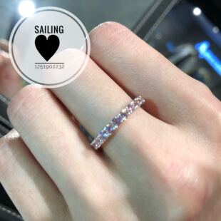 现货 香港专柜代购 英国carat london 人造粉钻白金戒指 合计80分