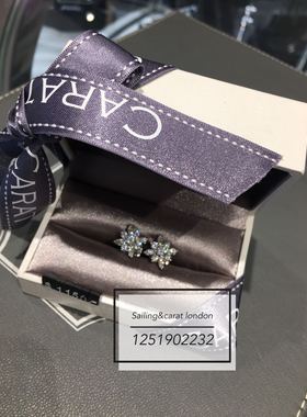 香港专柜代购 英国carat london 人造钻石耳钉 Camelia studs