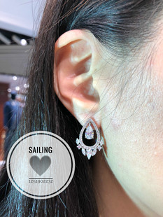 香港专柜代购英国CaratLondon人造钻石耳环水滴形主石耳钉耳饰女