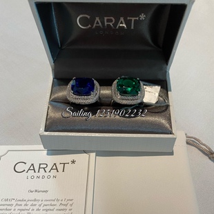 香港专柜代购 英国carat london 人造宝石戒指 蓝宝 祖母绿 欧美