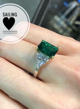 香港克拉祖母绿钻石戒指现货