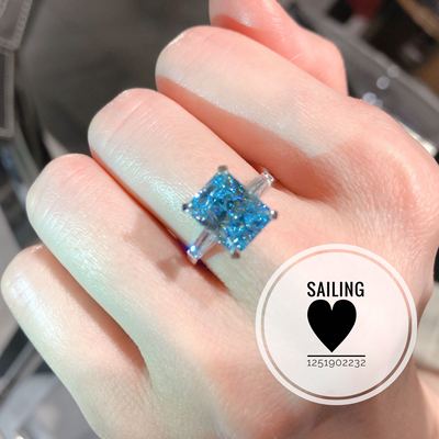 现货蓝钻石CARAT银镀金