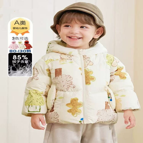 婴儿羽绒服男童冬季女童短款外套