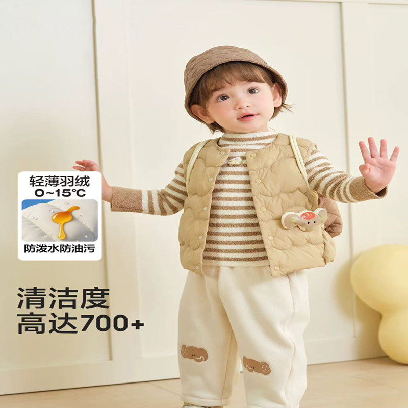 反季清仓折扣儿童羽绒马甲男女童2025冬装宝宝童装多色百搭洋气