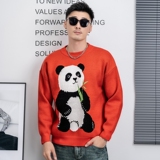 2026新款红色毛衣男秋冬季加厚美式高街宽松提花针织衫-6601-P125，男装针织衫/毛衣，钱塘702