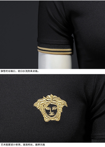 欧洲站2023夏季新款POLO衫男翻领短袖T恤==8878假模图图片