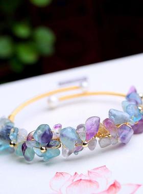 14k包金绕线彩绿萤石海蓝