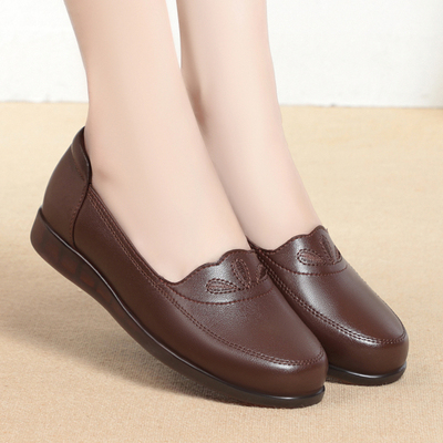 牛筋底软底中老年妈妈鞋中年单鞋