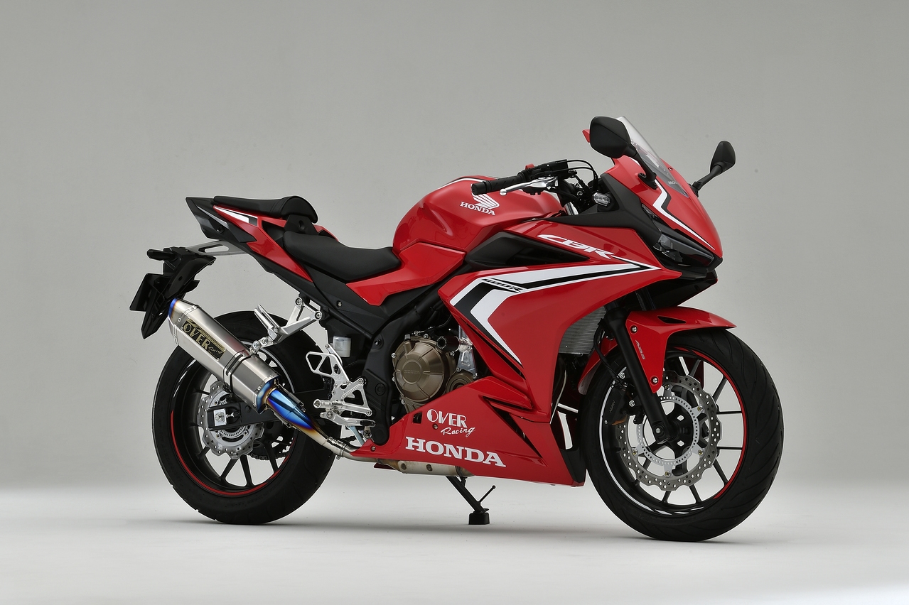 日本 OVER RACING 适用HONDA本田 CBR400R RS钛合金中尾段排气管