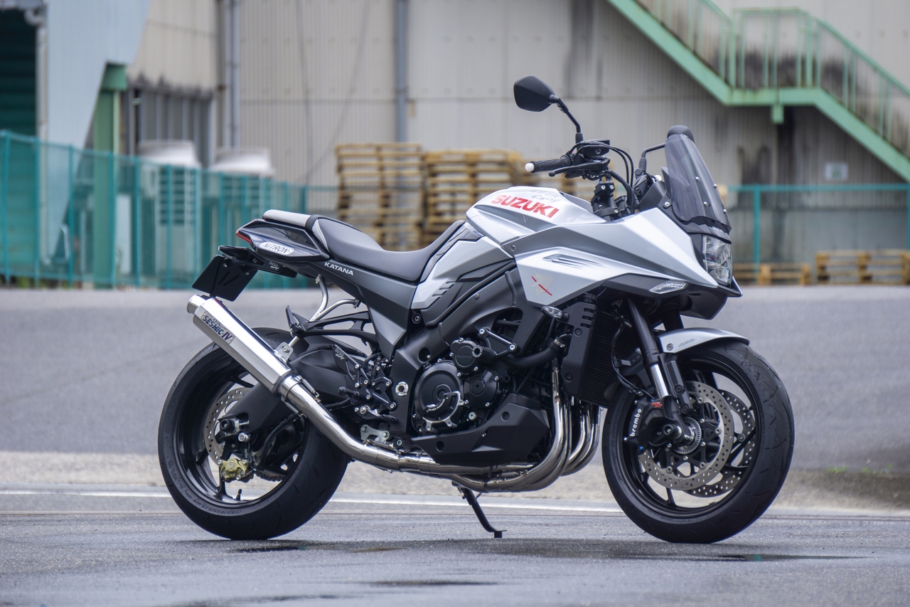 日本OVER RACING 适用SUZUKI铃木 KATANA 不锈钢全段排气管消音器