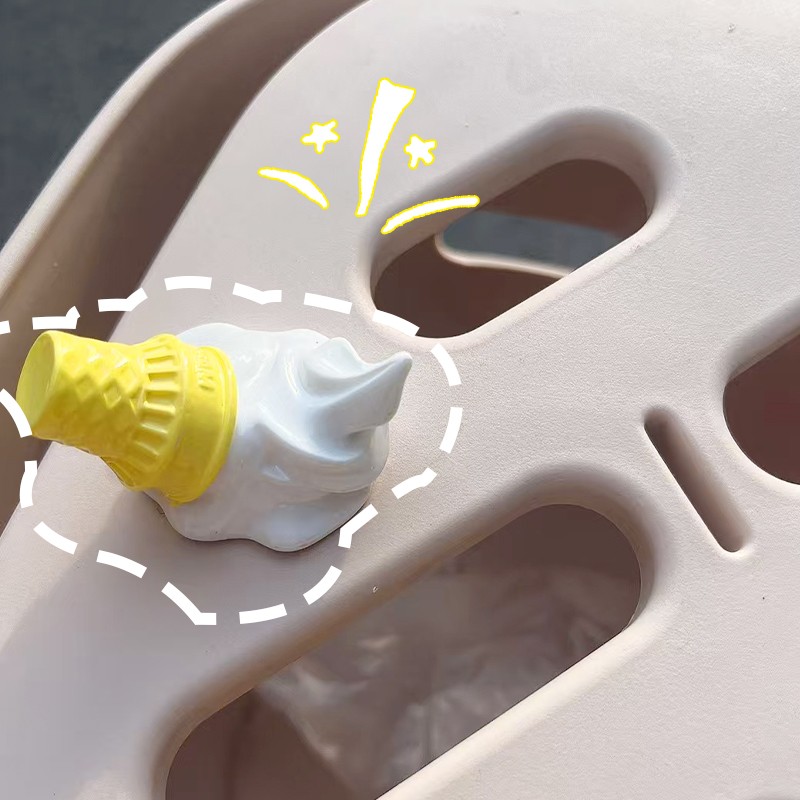 电动车筐装饰配件冰淇淋甜筒立体车贴网红摆件电瓶摩托车汽车挂件