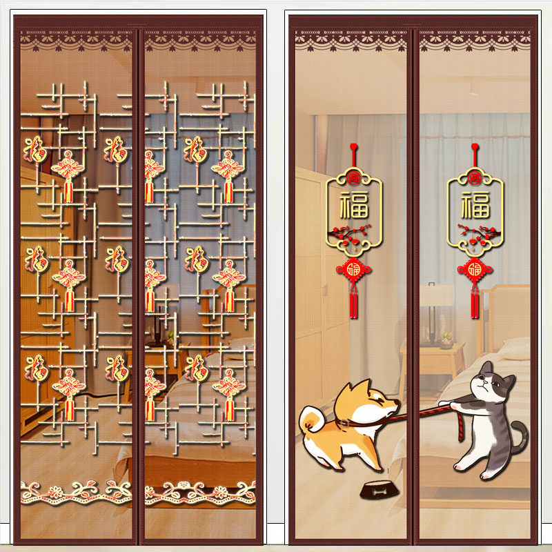 新款防蚊门帘夏季高档磁性纱门加密静音家用卧室纱窗魔术贴免打孔