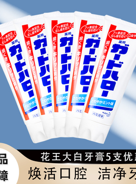 5支装日本原装进口KAO花王大白牙膏165g净白防蛀亮白护齿清新口气
