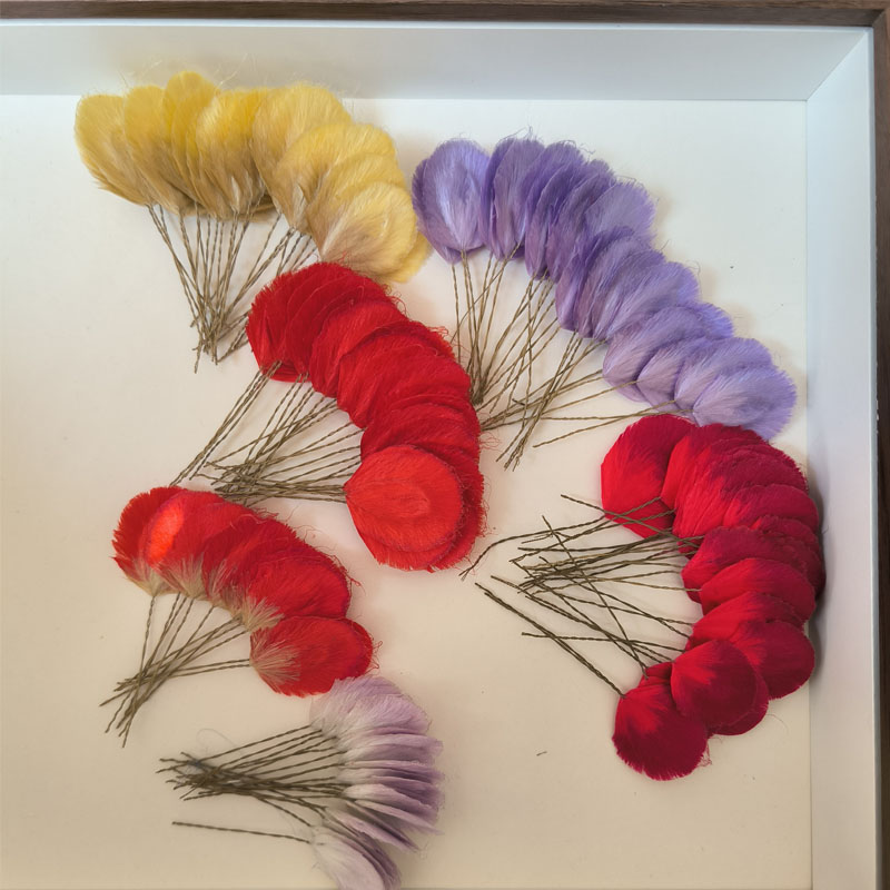 绒花半成品绒片花瓣手工蚕丝线制作非遗绒花夹扁款DIY配件绒条