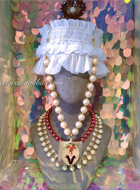 古董天然人像罕见珍珠项链