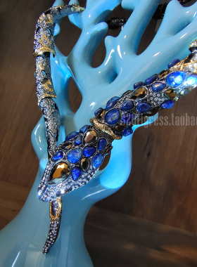 VINTAGE宫廷宝石黑蛇项链