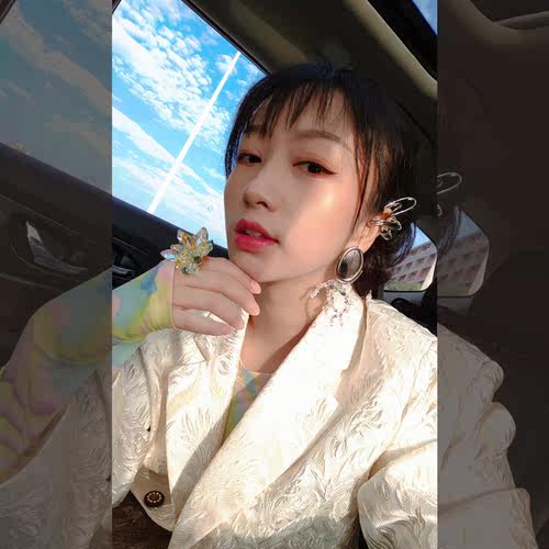 原创设计风复古化妆镜奥地利水晶