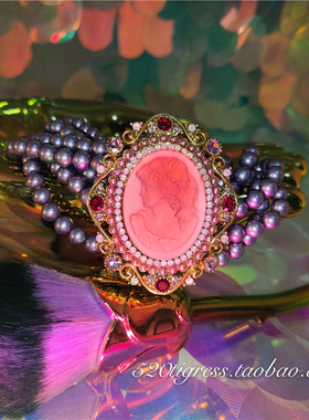 古董宝石雕刻手链