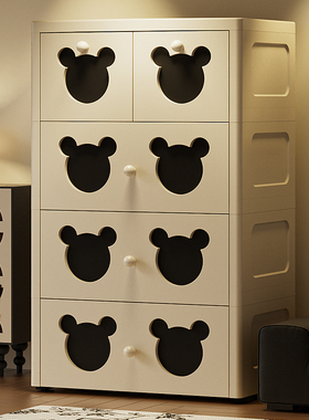 加厚加高抽屉式收纳柜多层衣服储物柜厨房置物婴儿宝宝衣柜床头柜