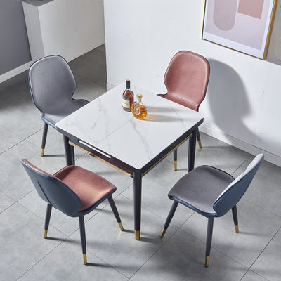 定制可伸缩岩板餐桌家用小户型折叠餐桌椅组合现代简约轻奢饭桌方