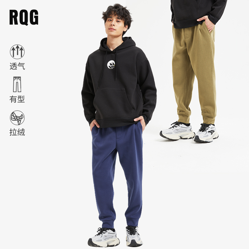 运动裤男款春秋季美式宽松束脚卫裤潮牌男生休闲工装裤子秋冬加绒