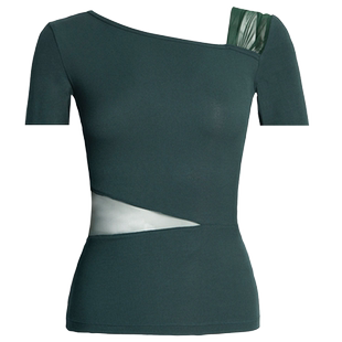 dancebaby拉丁舞服舞蹈服女2026新款服装练功服女短袖舞蹈上衣337