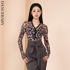 dancebaby拉丁舞上衣服装练功服形体国标舞女舞衣新款网纱体服424
