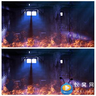 S2981 红岩精神 监狱火焰 监牢红色家书 舞美舞台景背视频素材