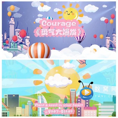 S5622 Courage《勇气大爆发》纯伴奏 英文版 1分34版儿歌视频素材