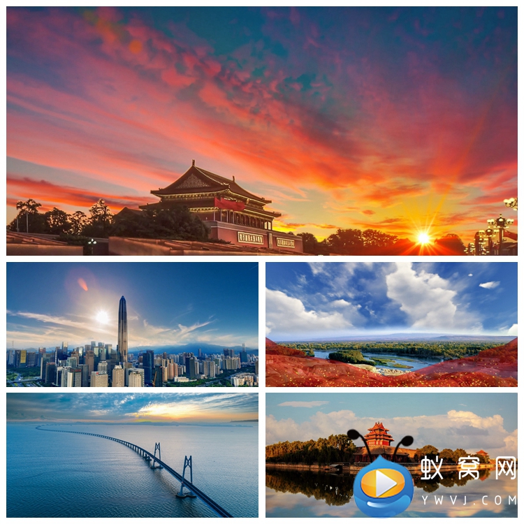S2309大美中国地风景美丽大气中国高清地标建筑视频素材