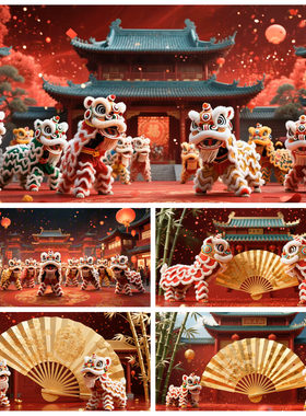 S6489 舞狮 醒狮  中国风 狮子喜庆热闹系列视频素材