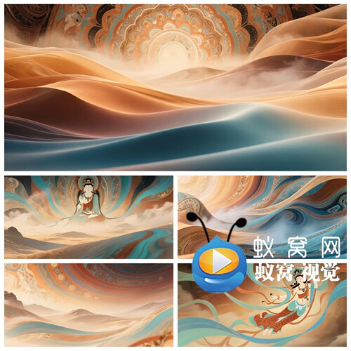 S6635《伎乐飞天》桃李杯 古典敦煌舞 古风LED大屏背景视频素材