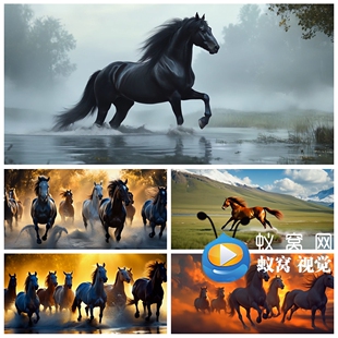 团队宣传片 天马峪河企业文化 通用背景视频素材 骏马奔驰 S6358