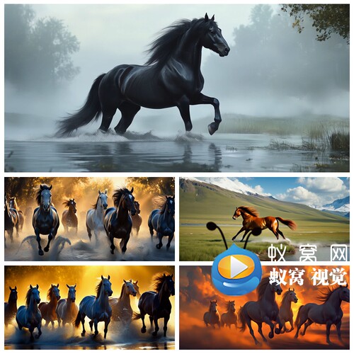 S6358 骏马奔驰 天马峪河企业文化 团队宣传片 通用背景视频素材