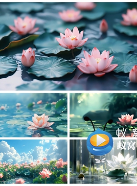 S6364 荷花莲花 荷塘 通用背景视频素材