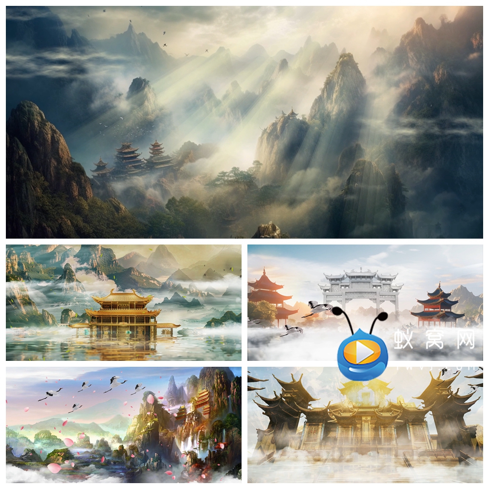 S5795《天宫舞》天宫舞曲仙境 古典古风 舞蹈LED大屏背景视频素材