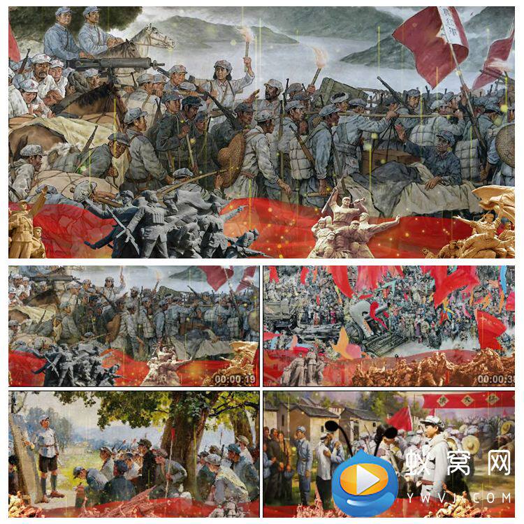 s2993 军民团结一家亲  红军歌曲mv 大屏舞美背景视频素材