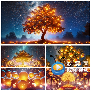 S6188《桔灯闪闪》橘灯 少儿舞蹈春晚 舞美LED大屏背景视频素材