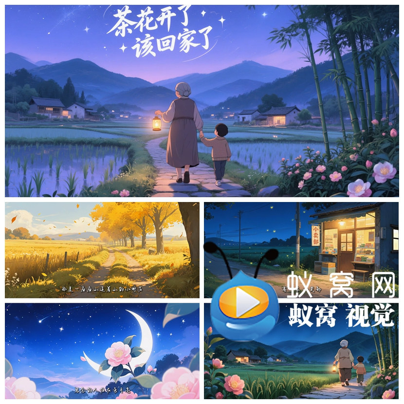 S6526《茶花开了 该回家了》歌曲MV乘风2026 LED大屏背景视频素材
