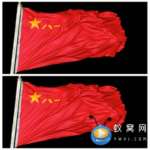 S2925 带通道八一 军旗 带通MOV 视频素材