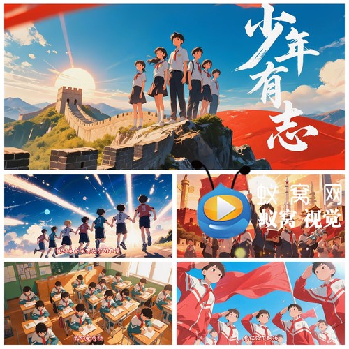 S6491《少年有志》歌曲MV 伴奏歌词 爱党爱国LED大屏背景视频素材