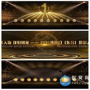 V111 AE模板 金色手掌启动仪式 活动开幕发布会开场片头视频制作