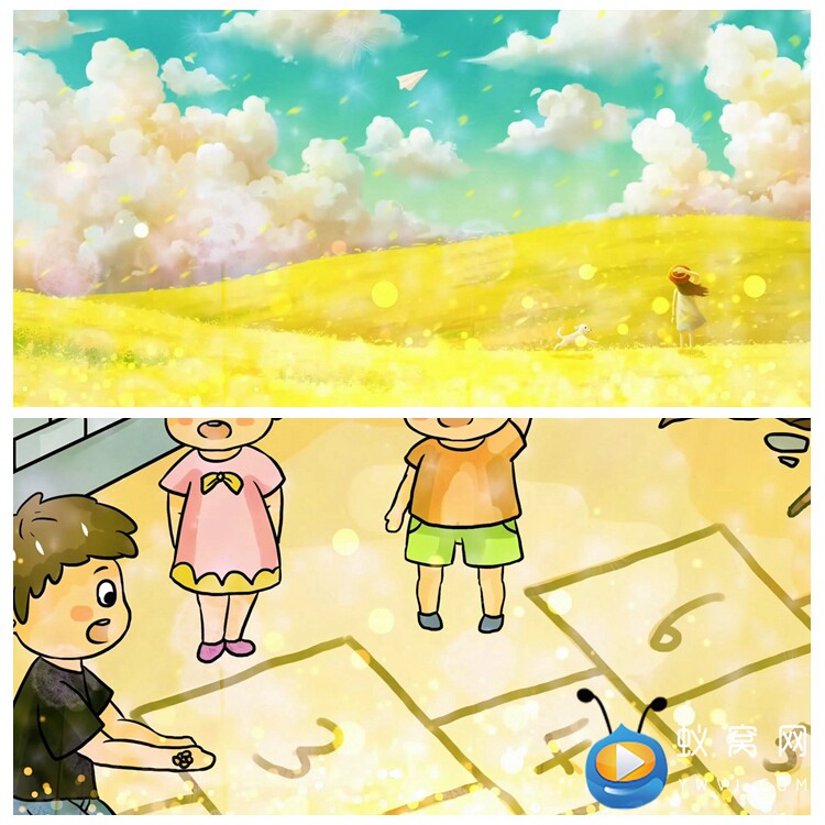 s4356 我们多么幸福伴奏 少儿歌曲mv  大屏led 背景视频素材