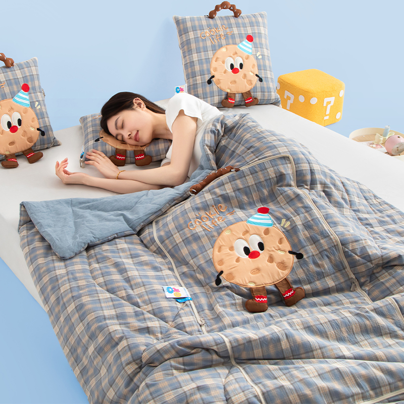 全棉抱枕被子两用手提式二合一汽车载靠枕头办公室午睡毯子空调被