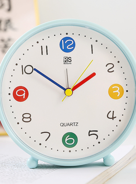 桌面闹钟学生儿童男女孩起床神器老人大字摆台式高颜值床头时钟表