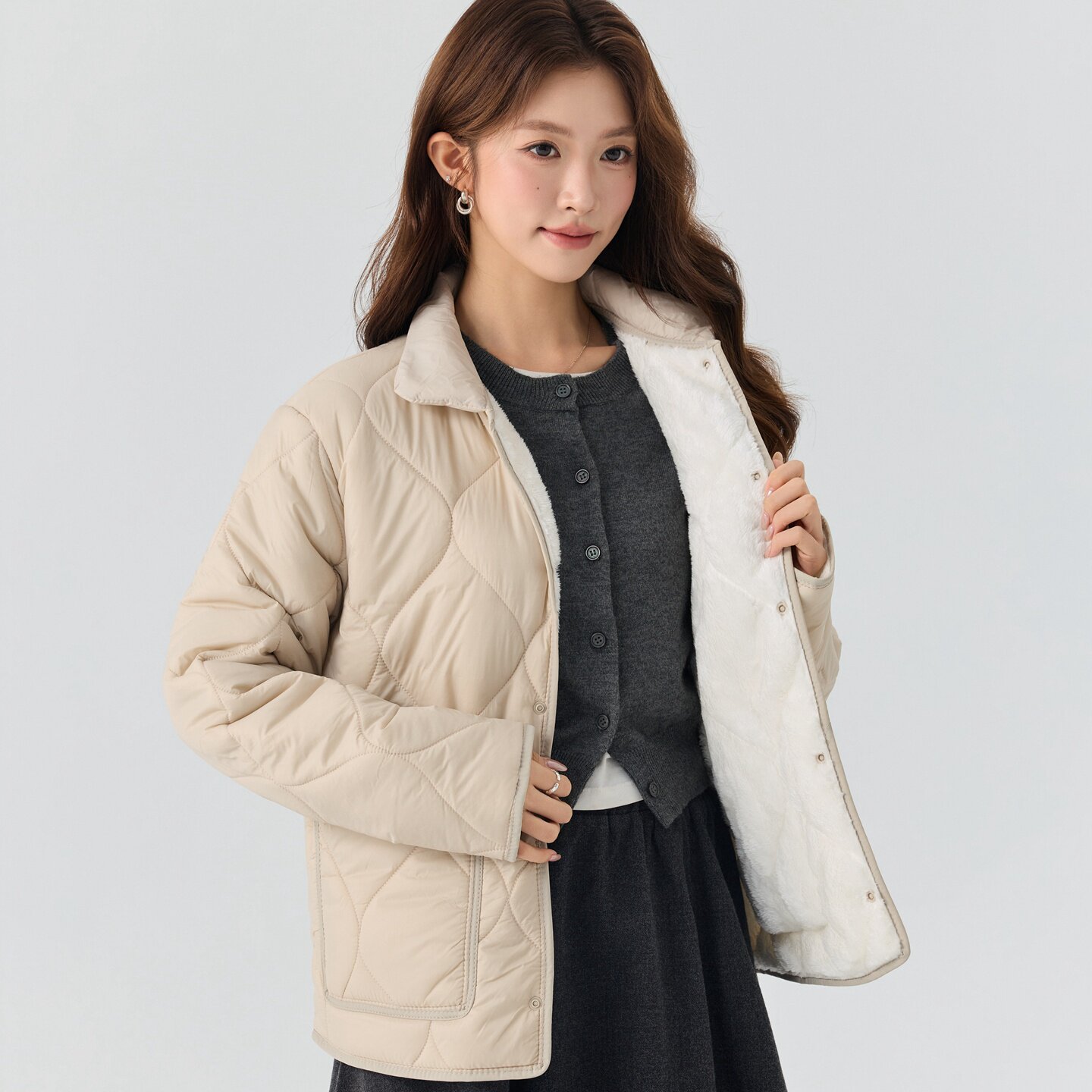 保暖棉衣女短款加绒打底内胆