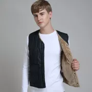 Cộng với nhung dày size lớn cho nam xuống vest cotton 2019 mùa thu và mùa đông vest ngắn trung niên lót ấm - Dệt kim Vest