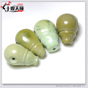 绿松石原石打磨一体三通佛头奶嘴天然原矿保真无胶无蜡藏式粗犷风