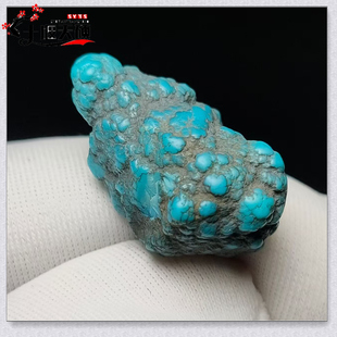 十堰保真原矿绿松石高瓷蓝原石毛石吊坠挂件玉化料乌兰花项链无胶