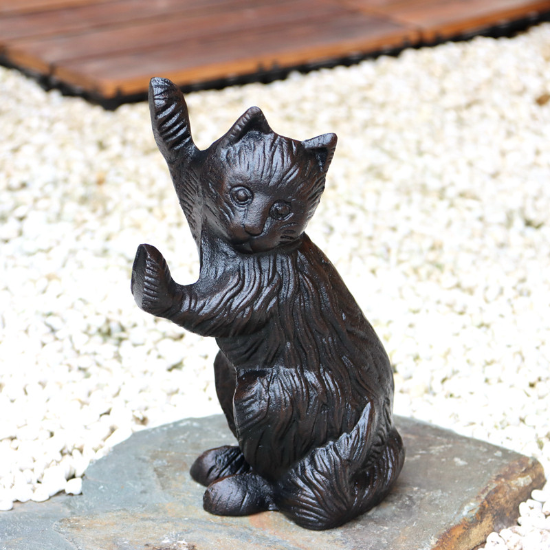 欧式铸铁艺复古创意门挡小猫门塞门顶家居饰防风免打阻门器